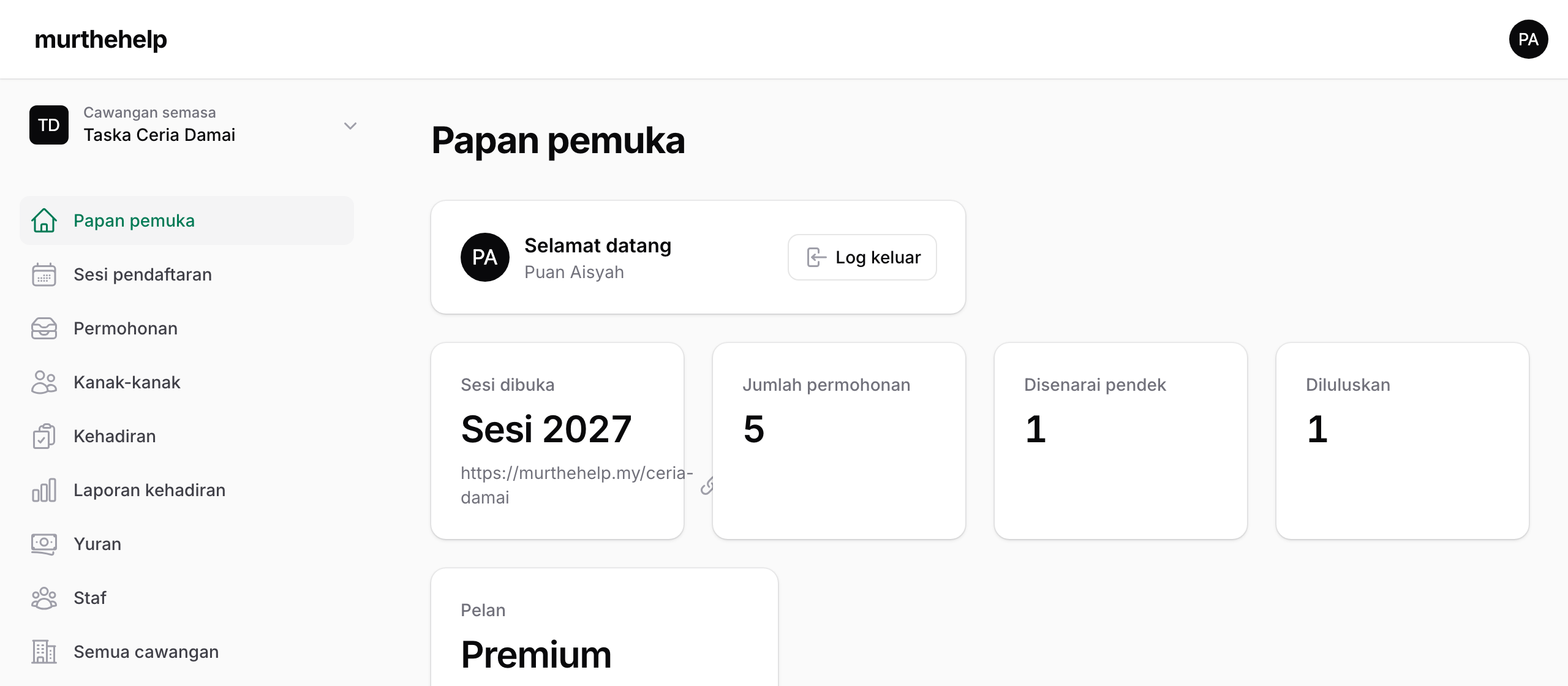 Tangkapan skrin: Kongsi pautan
